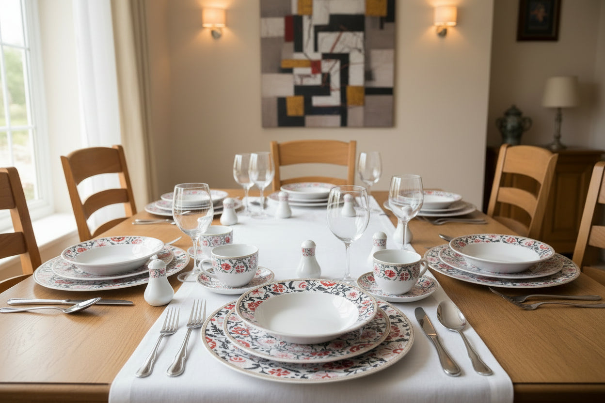 32-Piece Dinnerware Set for 6 People | طقم سفرة 32 قطعة لـ 6 أشخاص