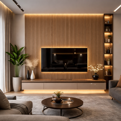 PS 3D Wall Panel 122x21x3000 — Brown
