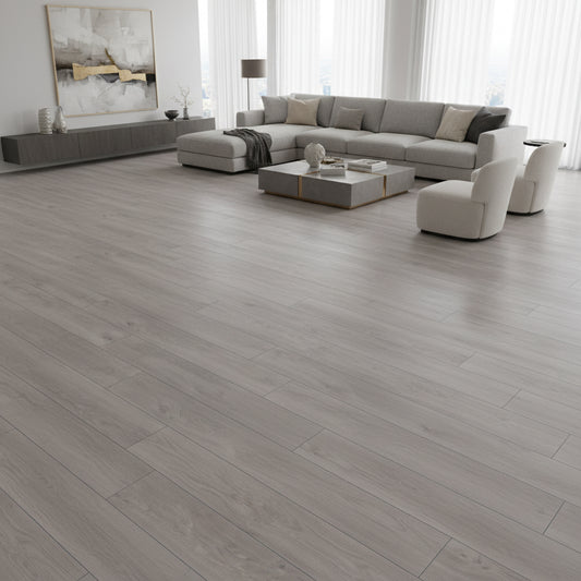 باركيه فاخر متطور من خشب البلوط الرمادي الكبير - 8 مم