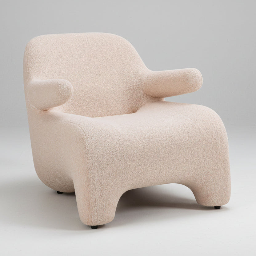 Beige armchair on a light gray background