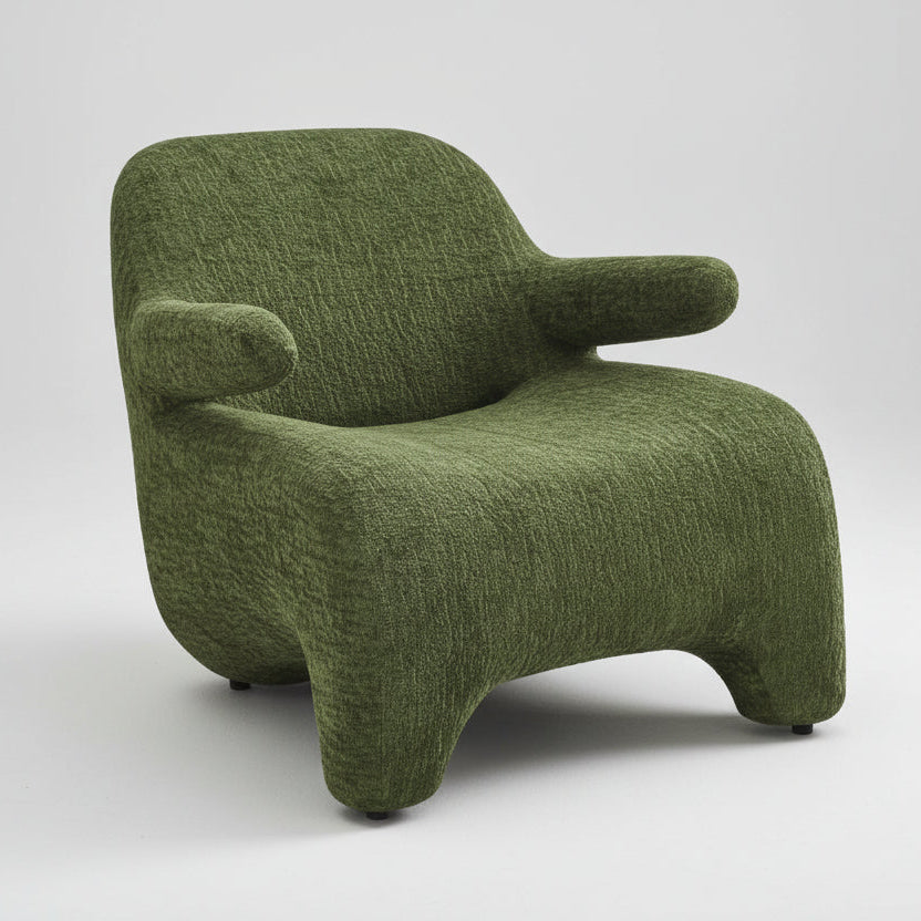 Green armchair on a white background