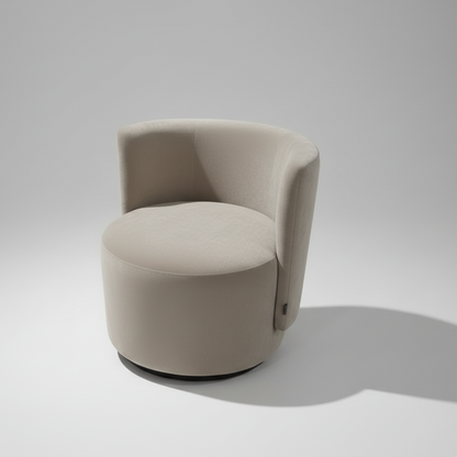 Green armchair or bench  with fabric swatches on a neutral background