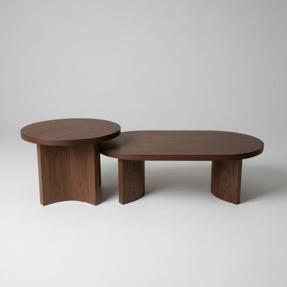 Luxury Nesting Coffee Tables Set of 2 | Egg Shape | Premium Living Room Collection