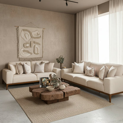 Monroe Grand Luxury Sofa | 4-Seater Beige | Premium Living Collection