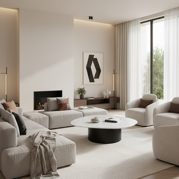 Pearl Luxury Steel Coffee Table H35cm | Available Upon Request 2-3 Weeks | Premium Living Room Collection