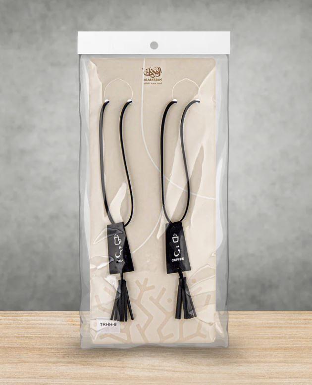 Elegant Tassel Collection - Tea & Coffee Tags Set Black Tassel Slim