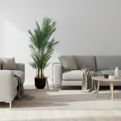 Areca Palm Tree - 6 Branches with Black Planter