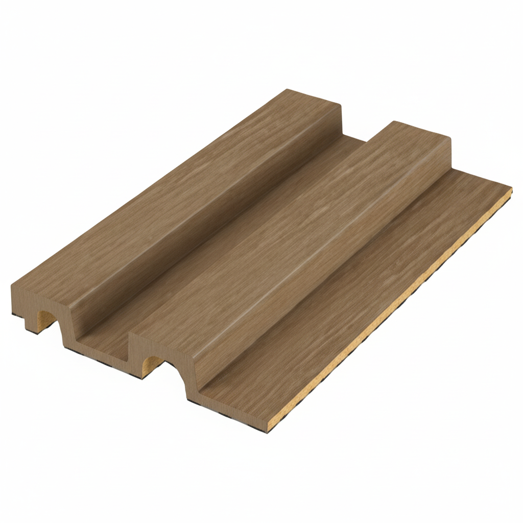 PS 3D Wall Panel 122x21x3000 — Brown