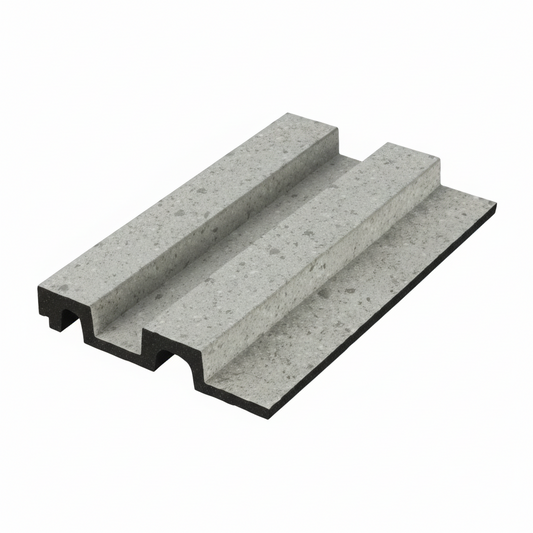 لوحة جدارية ثلاثية الأبعاد من PS بلون رمادي فاتح 122x21x3000