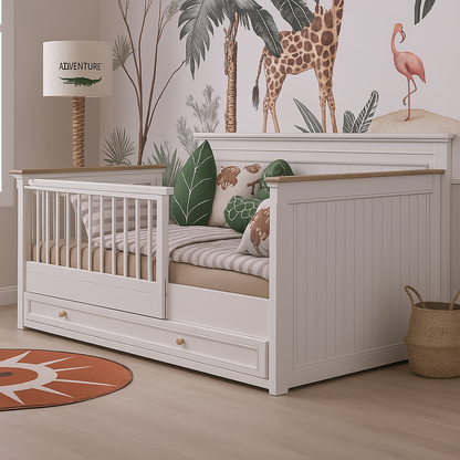 UNIMODEL TODDLER BED SAFETY FENCE SINGLE U CREAM