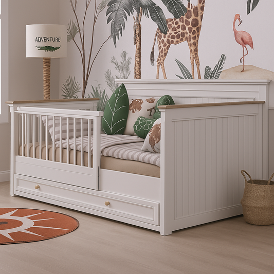 UNIMODEL TODDLER BED SAFETY FENCE SINGLE U CREAM