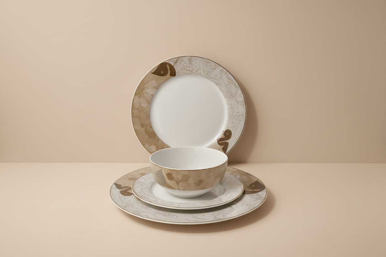 HUROOF 18-Piece Dinnerware Set for 6 People