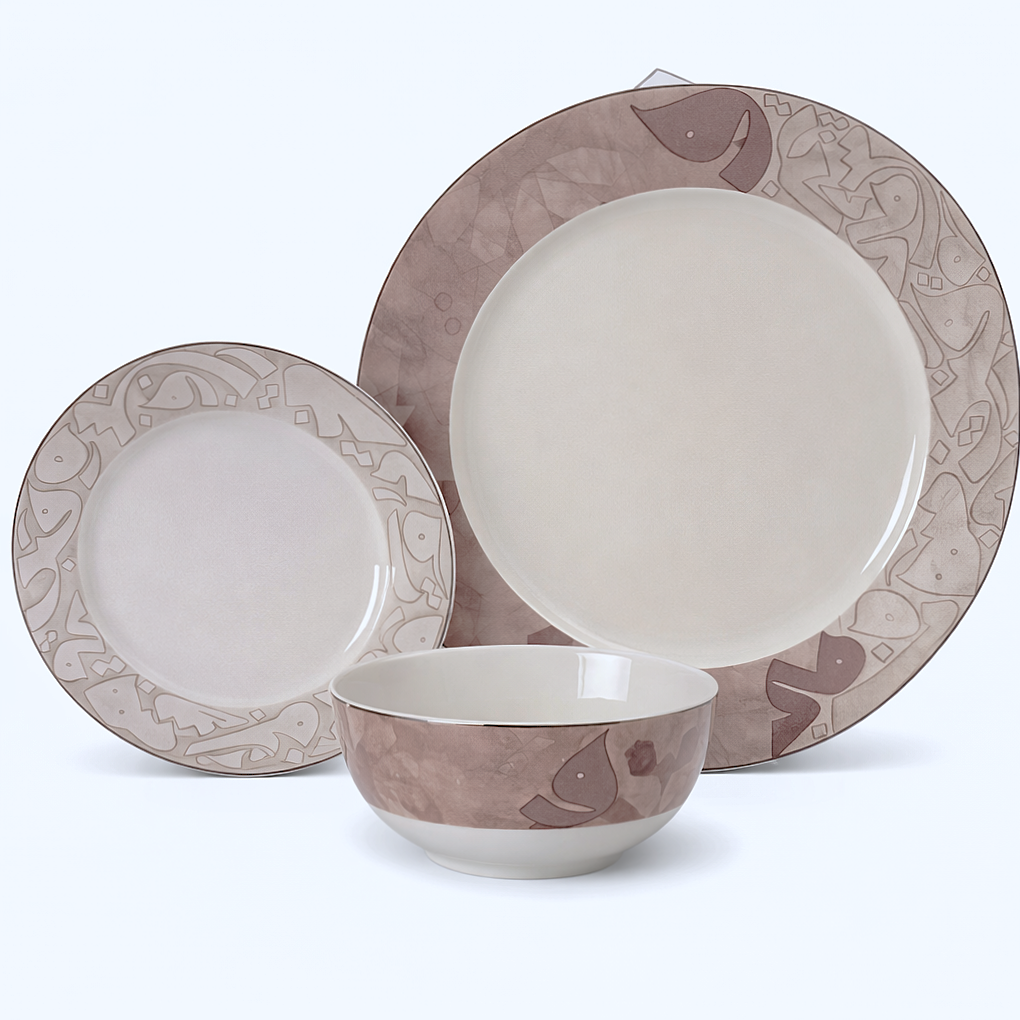 طقم عشاء فاخر مكون من 18 قطعة